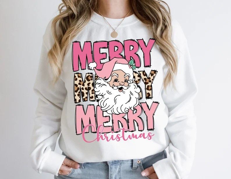 Merry Stacked Leopard Crew