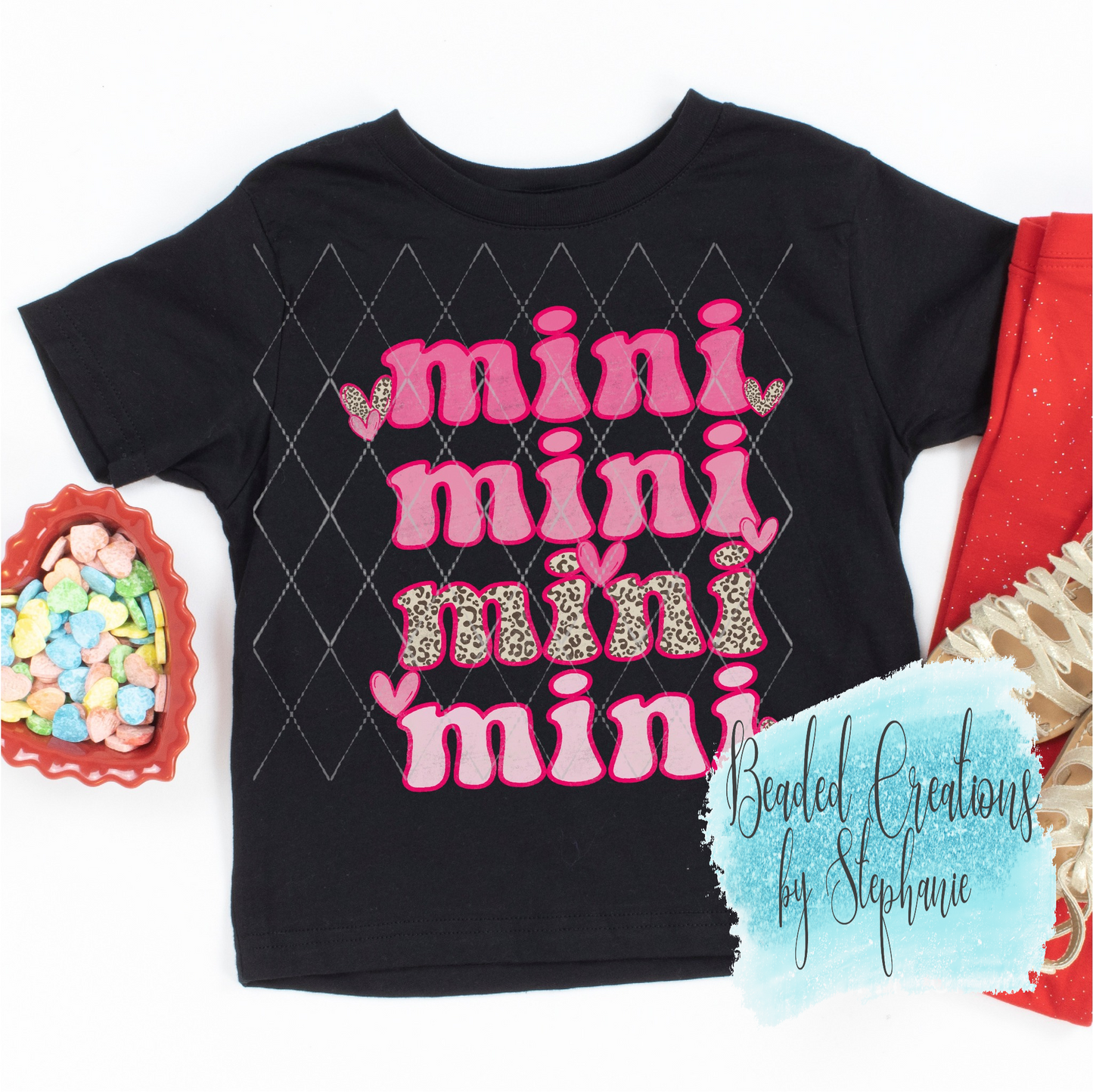 Mini Pink Leopard Stacked