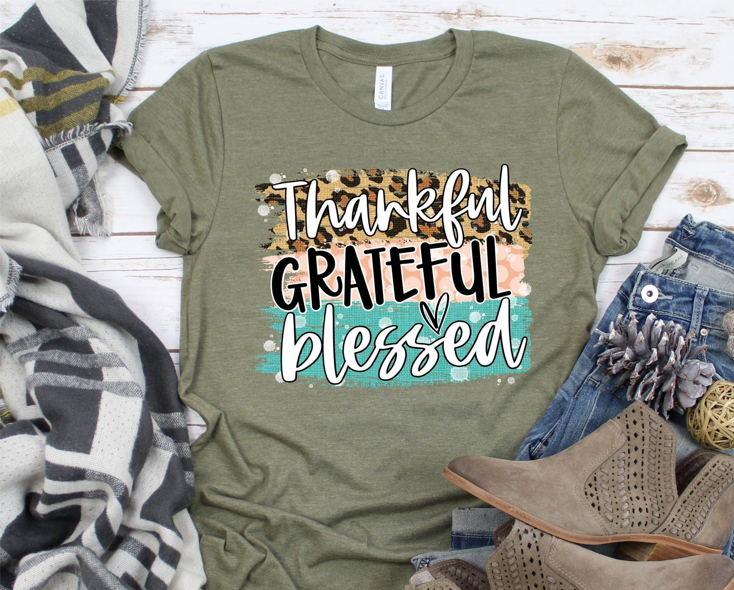 Thankful Grateful Blessed Full Color