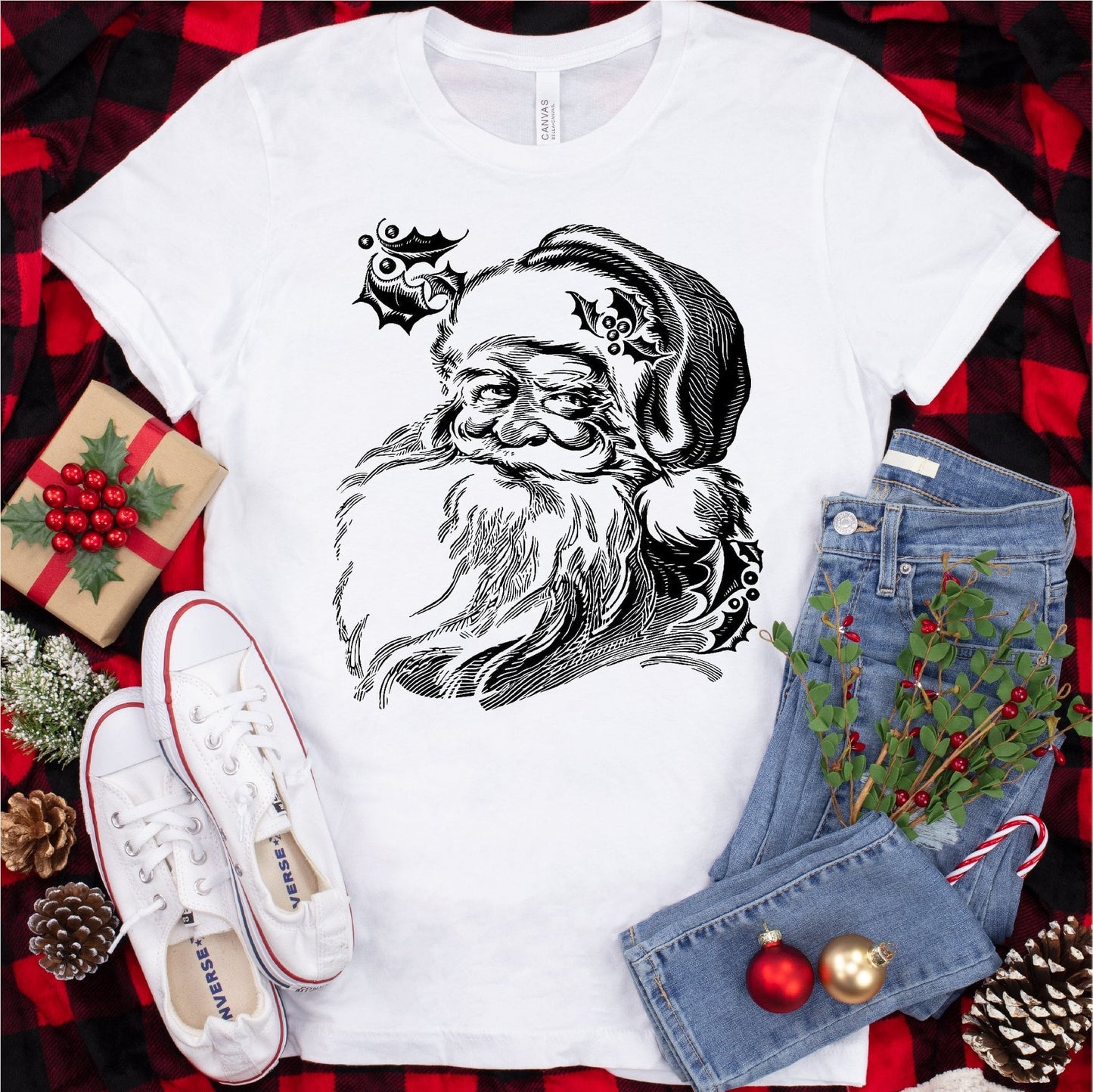 Vintage Drawn Santa