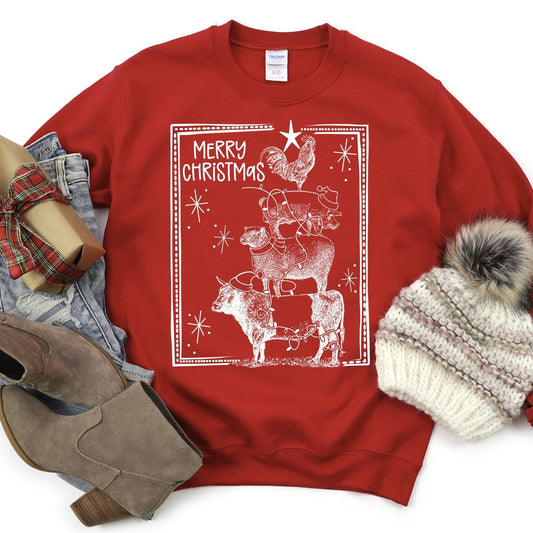 Merry Christmas Farm Animals