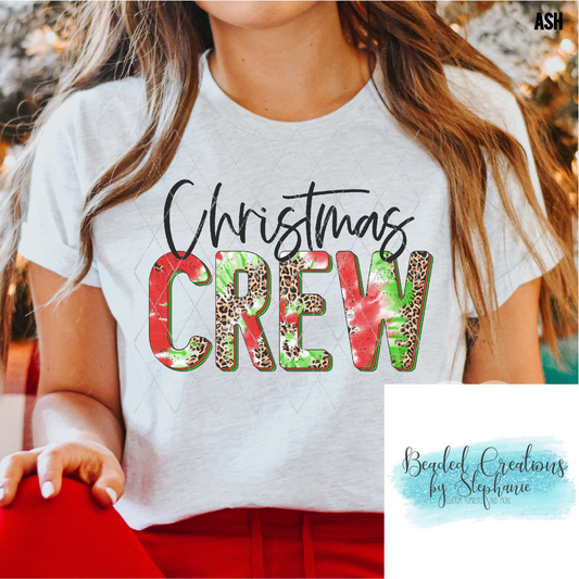 Christmas Crew Leopard Tie Dye