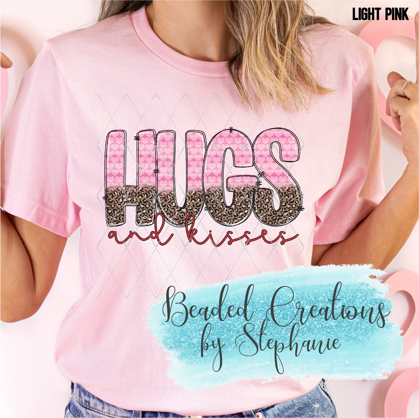 Hugs & Kisses Pink Leopard