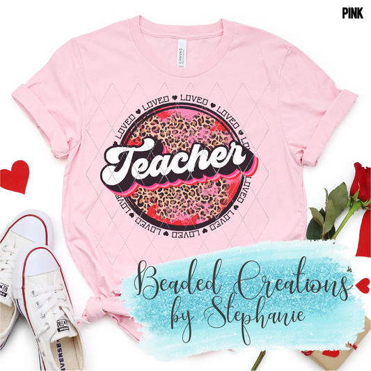 Teacher Red Pink Circle Art