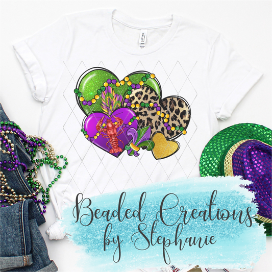 Mardi Gras Hearts Crawfish